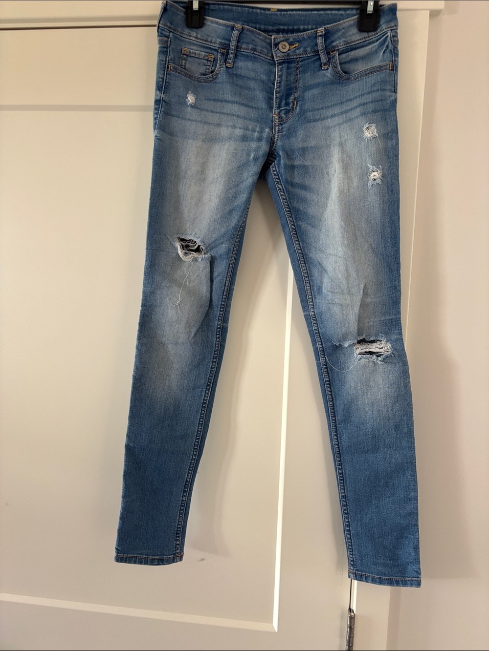 Hollister Light Blue Distressed Skinny Jeans